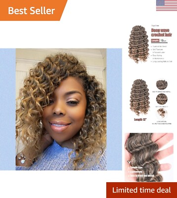 #ad Deep Wave Crochet Hair 12 Inch Wavy Braiding Hair for Black Women Pack of 8 $79.99