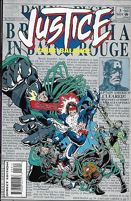 #ad Justice Comic 3 Four Balance Cover A First Print 1994 Fabian Nicieza Turner DC $13.45