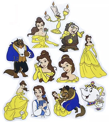 #ad BEAUTY AND THE BEAST BELLE Stickers Large Waterproof Disney Princess Lot 11 PCS $6.99