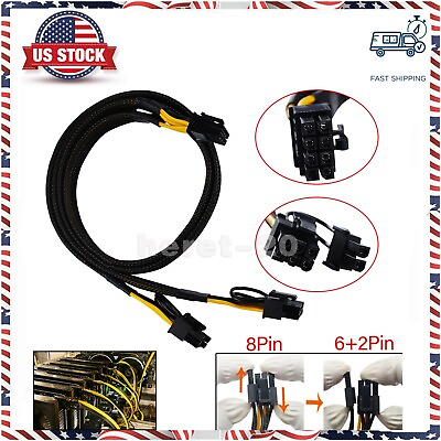 8 pin to 88（62） pin GPU Power Supply Cable For DELL PowerEdge R7515 63CM $16.98