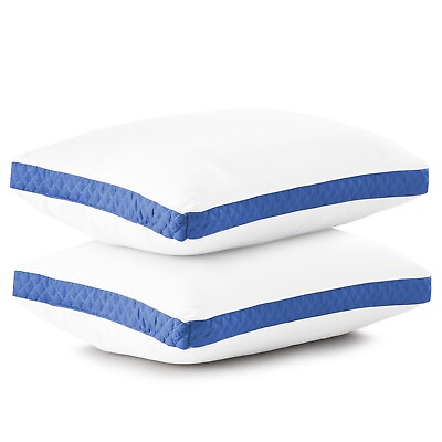 #ad Gusseted Pillow Set of 2 Bed Pillows Neck Support Side amp; Back Sleepers Pillows $30.71
