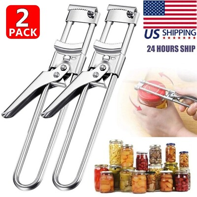 #ad 2X Adjustable Multifunctional Stainless Steel Can Opener Jar Lid Gripper Kitchen $8.95