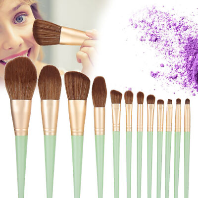 #ad 12pcs Makeup Brushes Set Foundation Blush Powder Concealers Eye Shadows Cosmetic $18.19