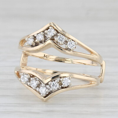 #ad Spark 0.27ctw Diamond Ring Jacket Wrap Guard 14k Gold Wedding Bridal Size 8 $599.99