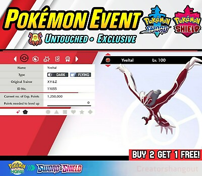 #ad Yveltal Shiny 6IV Event ✨ American Descartes Event ✨ Pokemon Sword and Shield $2.99