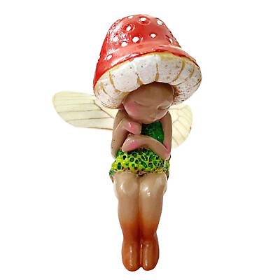 #ad Fairy Garden Miniature Sleeping Girl Figurine Resin Small Mushroom Ornament $10.52
