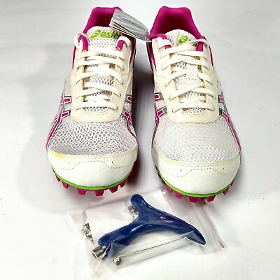 #ad ASICS Hyper Rocket Girl 5 White Pink Women#x27;s Track Running Shoes US 11 G154N $24.50