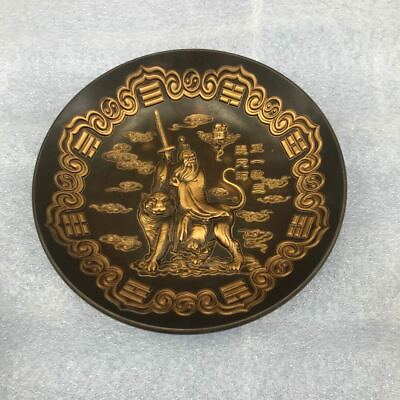 #ad Chinese antiques Fengshui copper ware personage pattern plate as58 $91.91