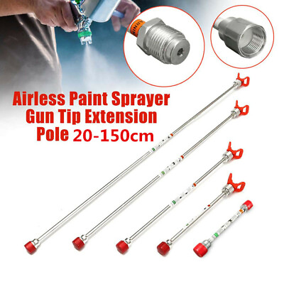 #ad Universal Airless Paint Sprayer Spray Gun Tip Extension Pole Rod 20 30 50cm $7.99