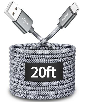 #ad 20ft 6m Long USB Type C Cable USB 2.0 to USB C Cable Nylon Braided Charger Co $24.97