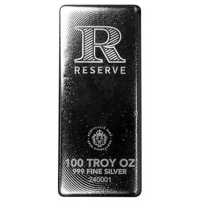 #ad 100 oz RESERVE Silver Bar 100 Troy oz .999 Silver Bullion Bar #A216 $2862.20