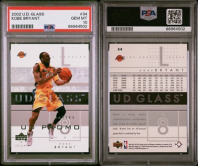 #ad 2002 UD Glass Kobe Bryant 34🔥“UD PROMO”🔥 PSA 10 RARE 🔥EBA 1 1 🔥🐐 $145.00