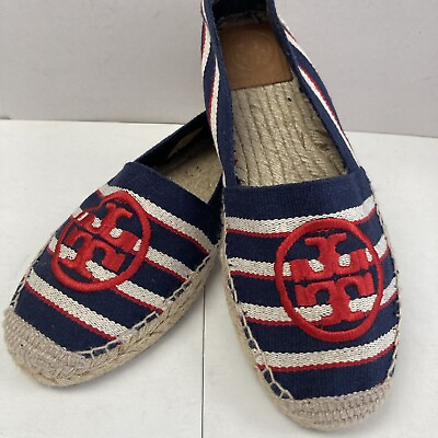 #ad Tory Burch Espadrille 7 RedWhiteamp;Blue Excellent Condition $39.95