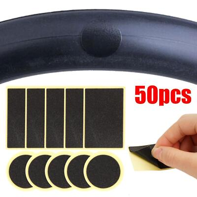 #ad Glueless Bicycle Cycling Bike Tire Tyre Tube Puncture Patches 1 50X Repair Y8O5 $5.07