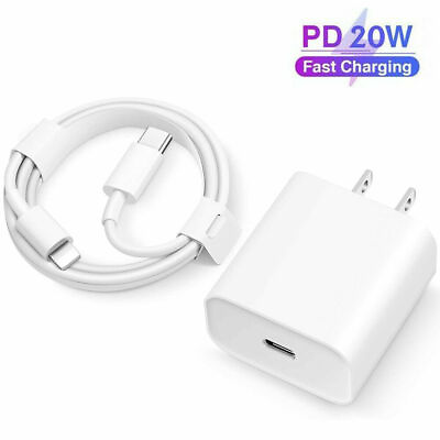 For iPhone 13 14 Pro Max iPad Fast Charger 20W PD Cable Power Adapter Type C 6FT $8.99