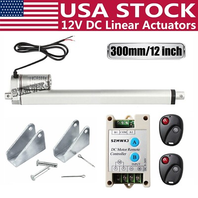 #ad Heavy Duty 12quot; in 1500N 12V DC Linear Actuator W Controller W Mounting Brackets $58.49