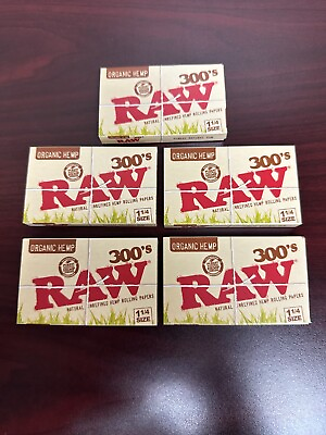 #ad RAW Organic 300s 1 1 4 Paper 5 Packs $13.95