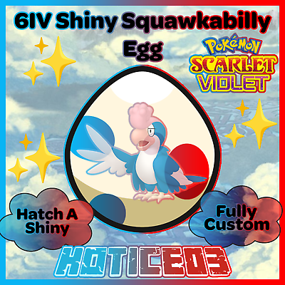 #ad Squawkabilly Blue ✨ SHINY 6IV EGG ✨ Pokemon Scalet amp; Violet ✨ TEAL MASK DLC ✨ $2.99