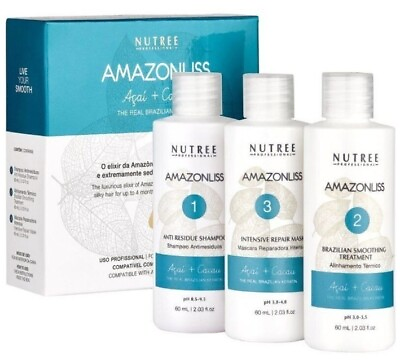 #ad Nutree Amazonliss Keratin Hair Treatment Straightening 2.03 Fl Oz 3 Step Kit. $17.99