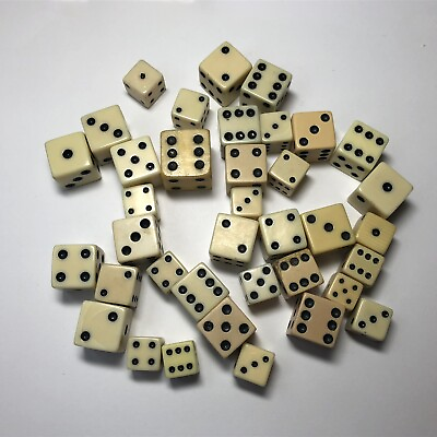 #ad Collection Of 7 16 3 4 Creme Dice $20.00