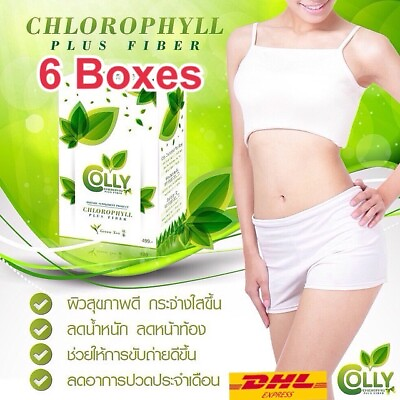 #ad 6 x Colly Chlorophyll Plus Fiber Green Tea Detox Health Weight loss 15 Sachets $79.91
