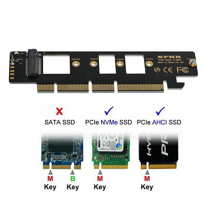 #ad NGFF M.2 M key NVME AHCI NGFF SSD to PCI E 3.0 16x 4x Adapter for 110mm 80mm SSD $7.99