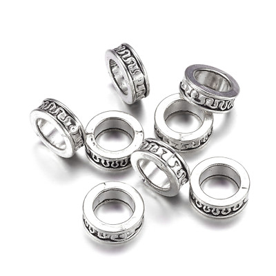#ad 20pcs Tibetan Alloy Ring Metal Beads Large Hole Loose Spacers Nickel Free 11x4mm $7.76