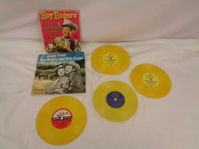 #ad Vintage Roy Rogers Lot Premium Golden 45 records 4 Whitman Book $14.99