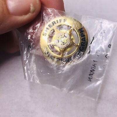 #ad Sheriff Jim Pendergraph Badge Pin Backing Round Gold Tone North Carolina New $23.33