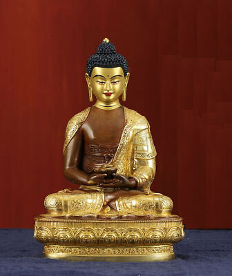 #ad 8#x27;#x27; Nepal tibet bronze silver gold buddhism Sakyamuni Amitabha buddha $389.27