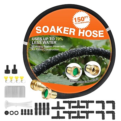 #ad Soaker Hose 150 FT for Garden with 1 2quot; Diameter Irrigation Hose Save 70% of ... $81.84