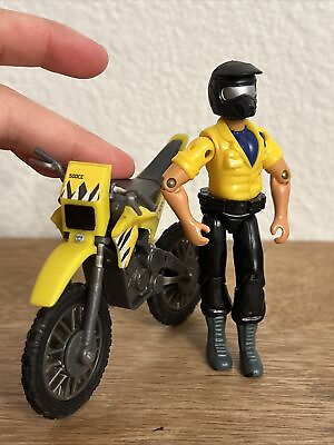 #ad Motorcross Biker W Yellow Bike 4” Action Figure Toy $9.00