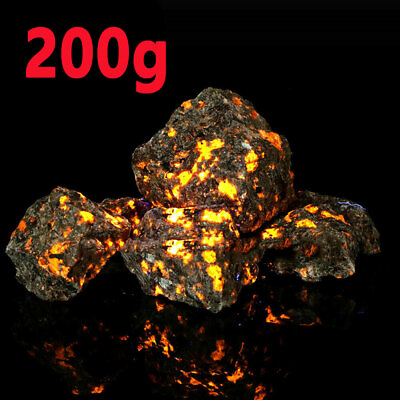 #ad 200g Raw Rough Yooperlite Flame Fire Stone Mineral Crystal Rocks UV Fluorescent $11.75