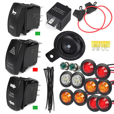 #ad Street Legal LED Turn Signal Horn Kit For Most ATV SXS UTV with Rocker Switch $22.90