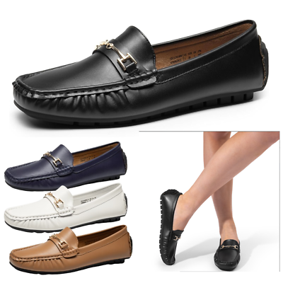 #ad Women Moccasin Penny Loafers Slip On Comfortable Office Work Flat Loafer Shoes $26.99