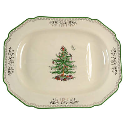 #ad Spode Christmas Tree Gold Collection 20quot; Rectangular Serving Platter 11851723 $119.95