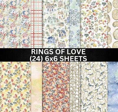 #ad Stampin Up RINGS OF LOVE Designer Series Paper DSP Tree Ring 24 6x6 Sheets $12.87