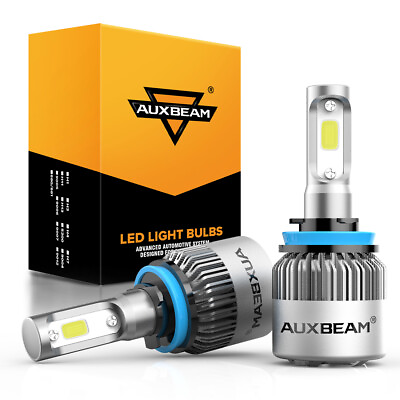#ad AUXBEAM H11 H8 H9 LED Headlight Kit High Low Beam Light Bulbs 6000K Super Bright $23.48