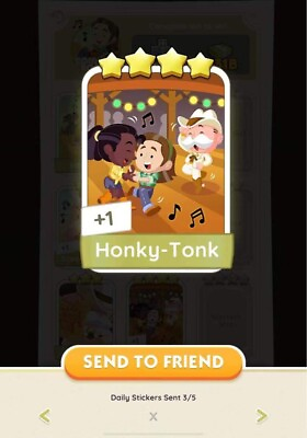 #ad Monopoly Go 4 Star Card 🌟🌟🌟🌟 Set 10 Honky Tonk AU $6.00