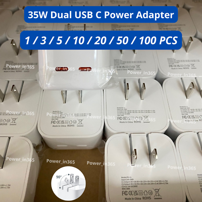 #ad Wholesale Bulk 35W Dual USB Type C Fast Charger Cube For iPhone iPad Macbook Air $73.00