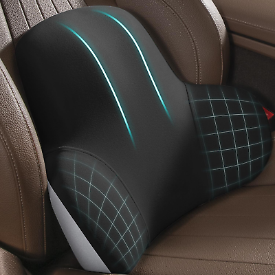 #ad Lumbar Support Back Cushion for Driving Car Seat Memory Foam Back Pillow BL GR $33.64