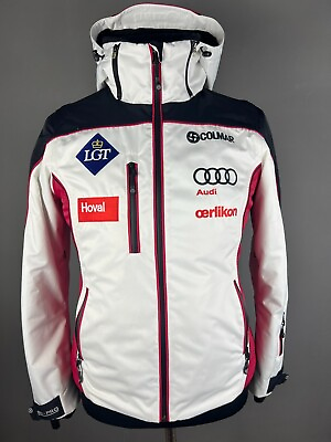 #ad Colmar Men Ski Jacket Team Liechtensteinischer Hooded Full Zip White Size 46 $284.99
