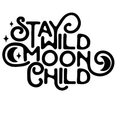 #ad Stay Wild Moon Child Black Vinyl Graphic Decal Car Windows Laptop $4.24