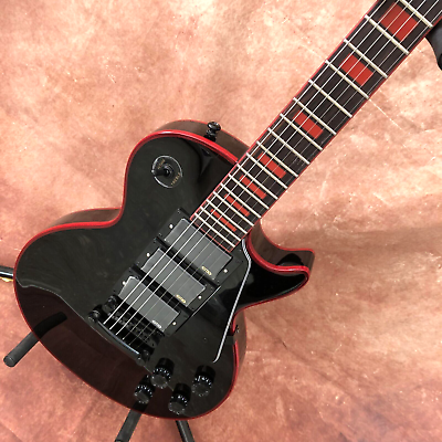 #ad Red binding Les Paul Custom Electric Guitar 3H EMG pickup Black Beauty stock $246.89