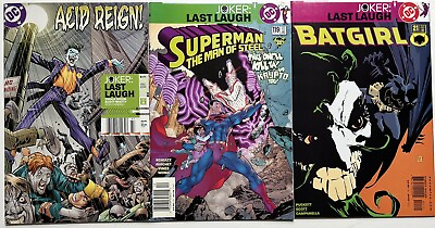 #ad Joker Last Laugh 5 Newsstand Variant Lot Jim Lee Man of Steel 119 Cover Batgirl $16.99