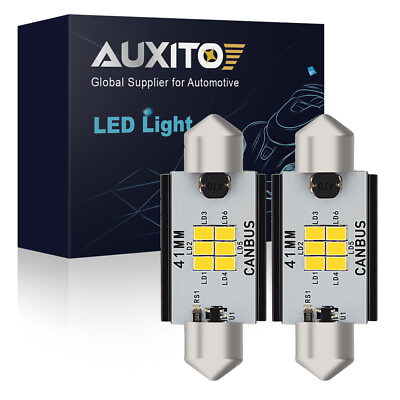 #ad AUXITO 1Pair 41mm Car LED Number Plate Light Bulb Xenon White Canbus Error Free GBP 6.99