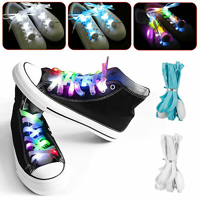 #ad Light Up Shoelaces LED Laces 3 Modes Strap Party Flashing Shoe Nylon Shoelace US $6.00