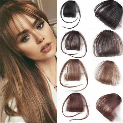 #ad 1PC Synthetic Hair Thin Neat Air Bangs Clip In Korean Fringe Front Hair Piece $2.03