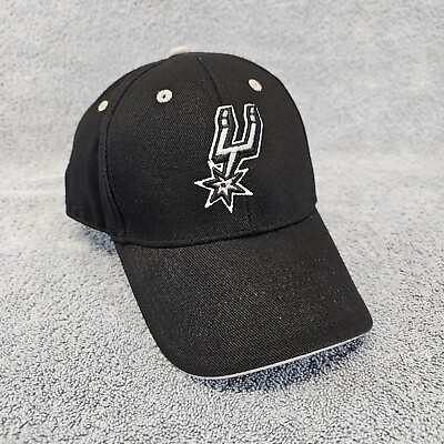 #ad San Antonio Spurs Hat NBA Black Adjustable OSFM Fan Favorite Dad Cap Strapback $12.99