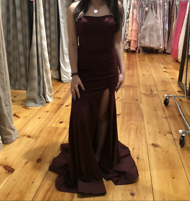 #ad Sherri Hill Long Prom Dress Size 6 Wine Color Style #53877 Brand New with Tags $300.00